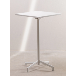 Table haute carrée blanche