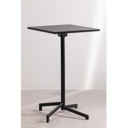 Table haute carrée noire