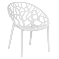 Chaise motif végétal - coloris blanc