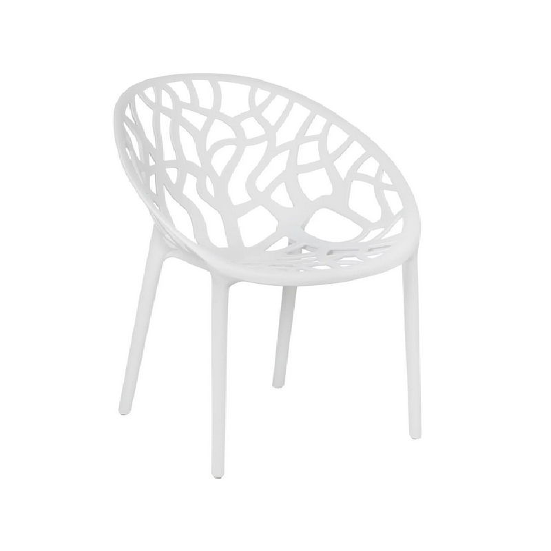 Chaise motif végétal - coloris blanc