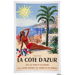 Affiche vintage encadrée - différents modèles “riviera”