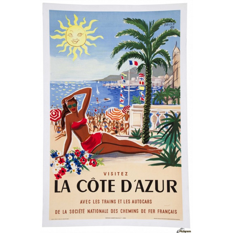 Affiche vintage encadrée - différents modèles “riviera”