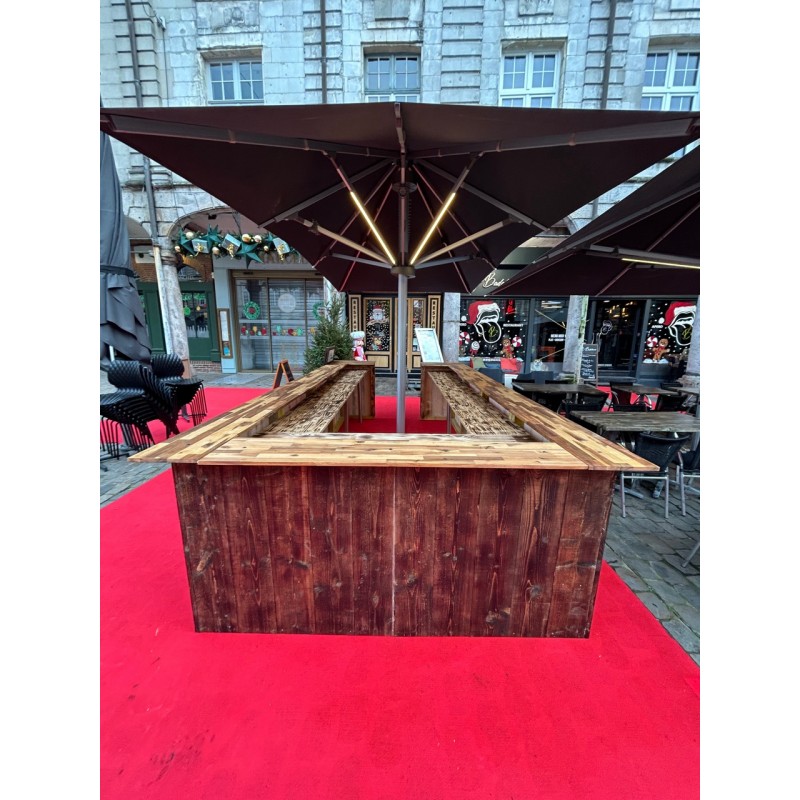Bar en bois en U - 4x2x4