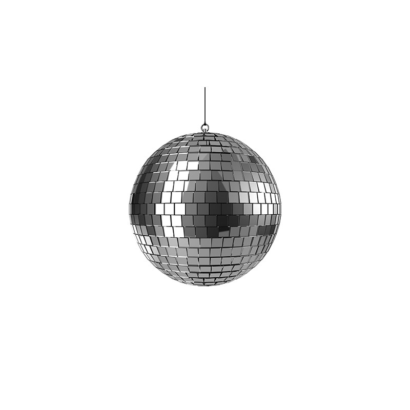 Boule à facettes décorative noire, boule disco - 30 cm